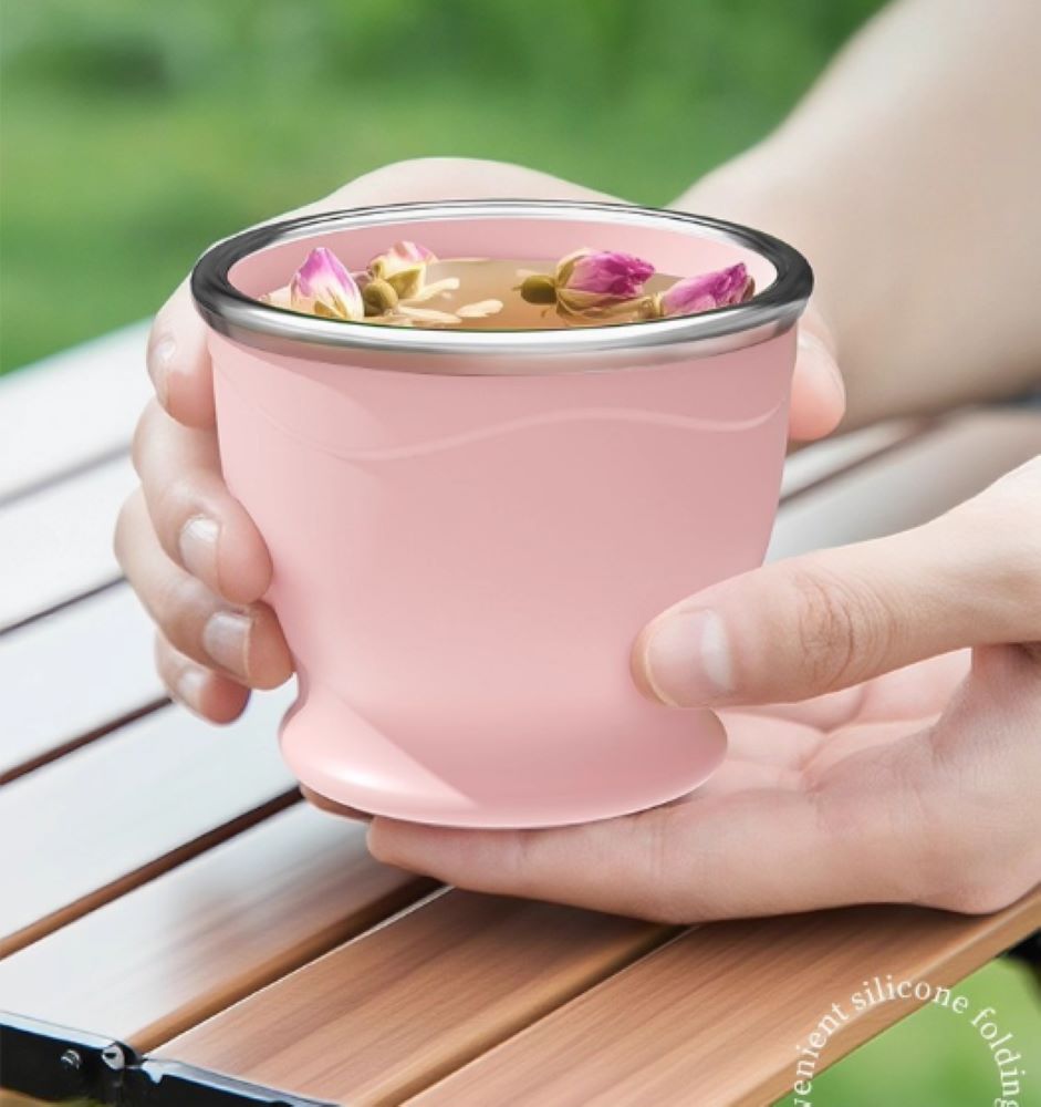 Collapsible Silicone Cup – Portable Folding Travel Cup for Camping Hiking