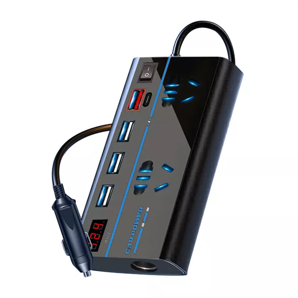 12V to 240V AC Converter 200W Car Power Inverter W/ 4USB Phone Charger Vehicle
