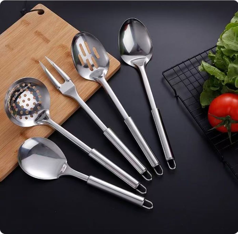 10-Piece Stainless Steel Cookware Set – Cooking Utensils, Serving Spoons & Kitchen Tools