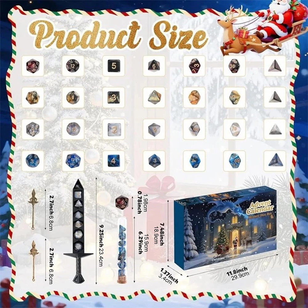 2025 Mystery DND Dice Advent Calendar | 24-Day Christmas Countdown for Tabletop Gamers