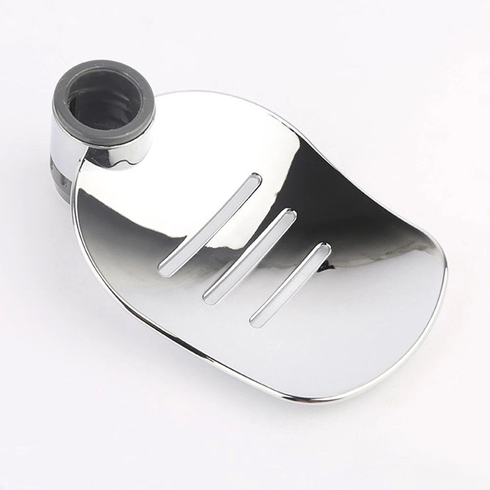 Adjustable Rail Soap Dish – Leaf Shape ABS Tray for Shower Rods