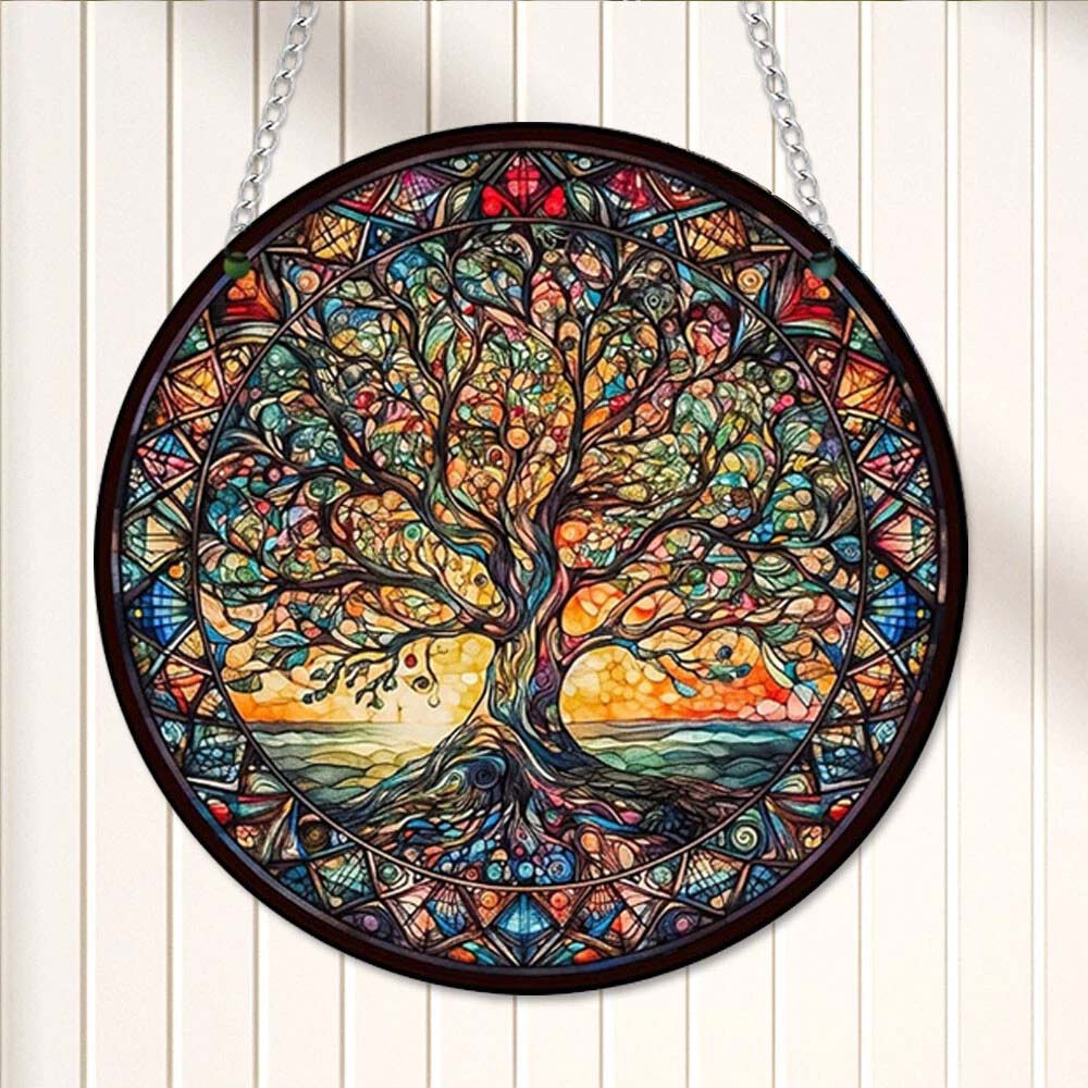 3-Pack Tree of Life Wall Art - 2D Acrylic Hanging Ornament for Indoor & Outdoor Garden Decor
