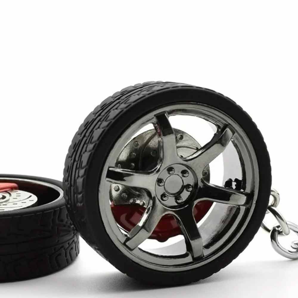 Simulation Tire Car Wheel Keychain Chain Brake Discs Key Ring RIM Wheel Keyring