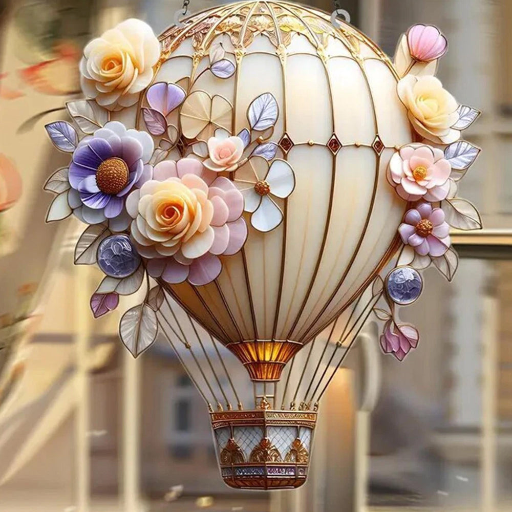 2D Acrylic Flat Hot Air Balloon Hanging Garden Lantern – 2mm Thick, Deck & Patio Decor