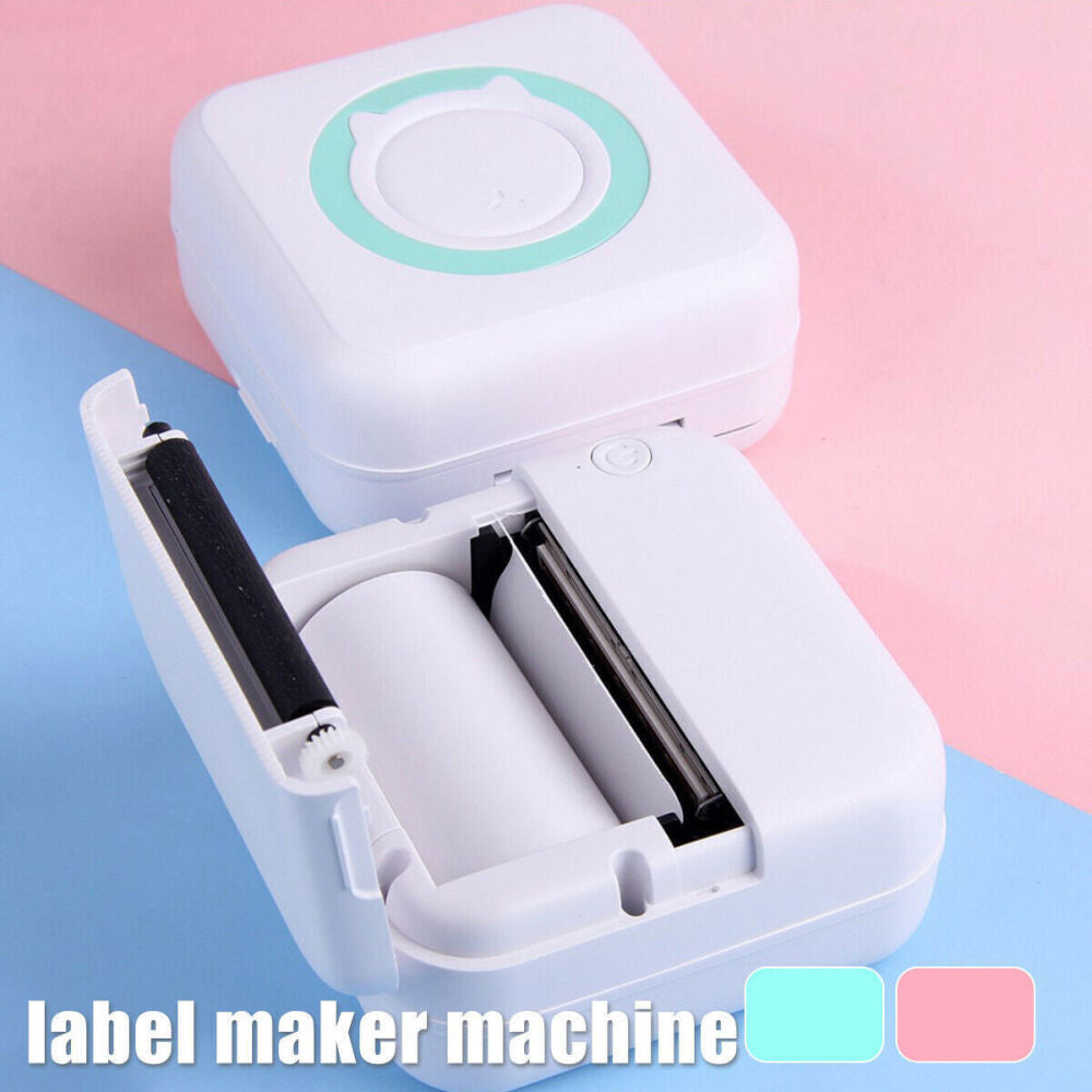 Mini Thermal Printer Sticker Bluetooth Photo Label Paper Inkless+ Rolls Paper