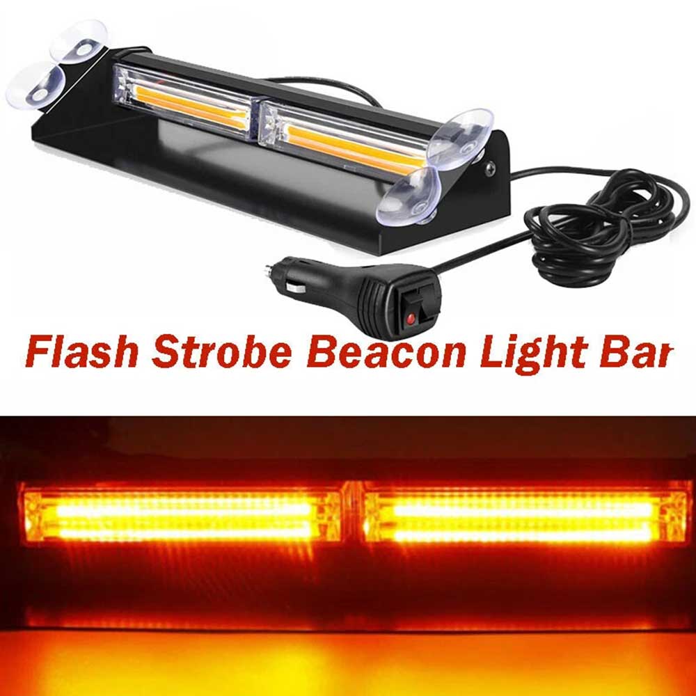 LED Warning Strobe Light Bar - 12V-24V Amber Flashing Roof Beacon for Recovery