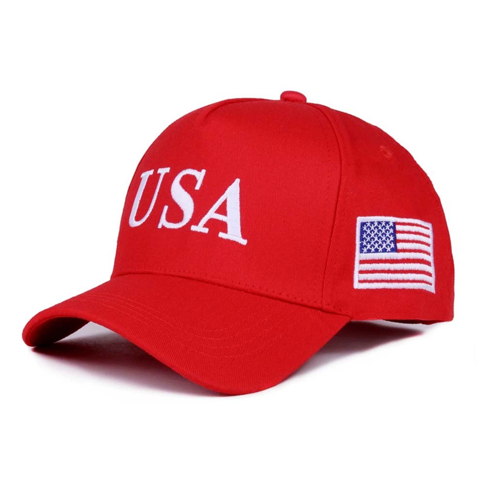 Trump USA 45-47 Embroidered Adjustable Cap - Red White Patriotic Hat for Rallies