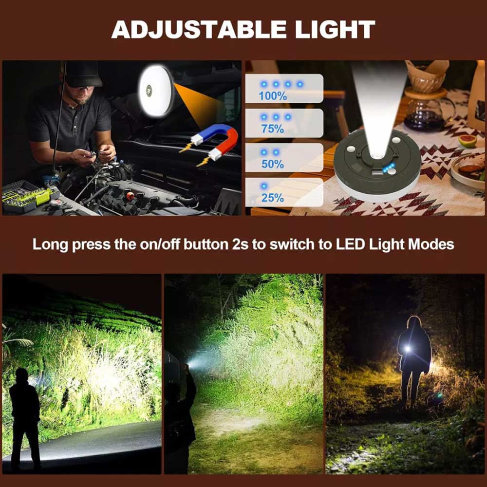 Stowable String Warm Light 10m Outdoor Portable Waterproof Camping String Lights