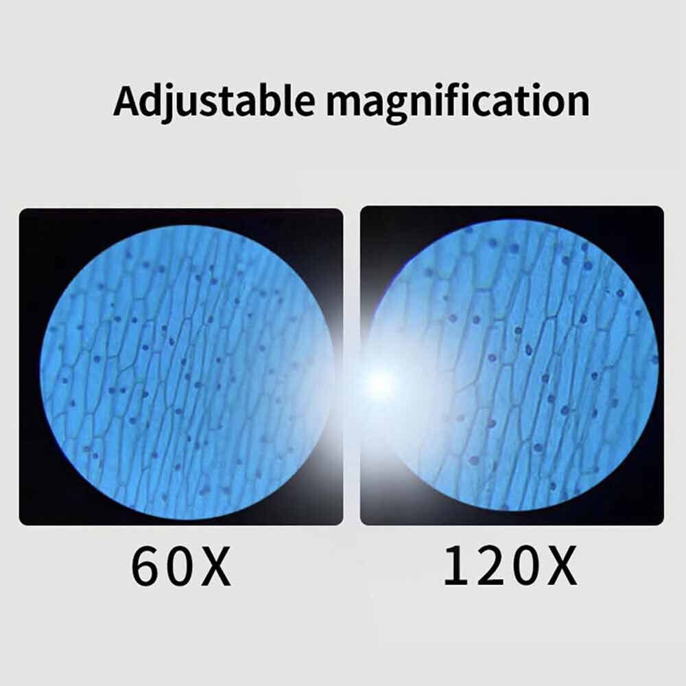 60X-120X Kids Pocket Microscope Handheld Magnification Lens with LED Lighted
