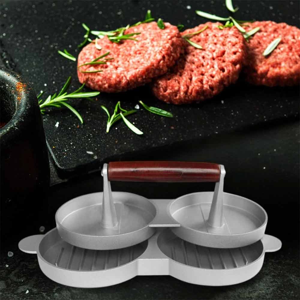 Double Burger Press Hamburger Maker – Non-Stick Aluminum Beef Patty Meat Tool for BBQ