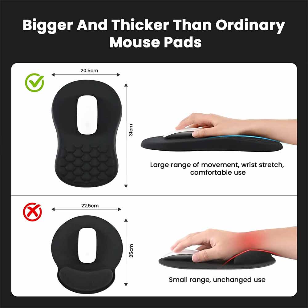 Ergonomic Mouse Pad with Wrist Support – Massage Design Gaming Mouse Mat, Non-Slip