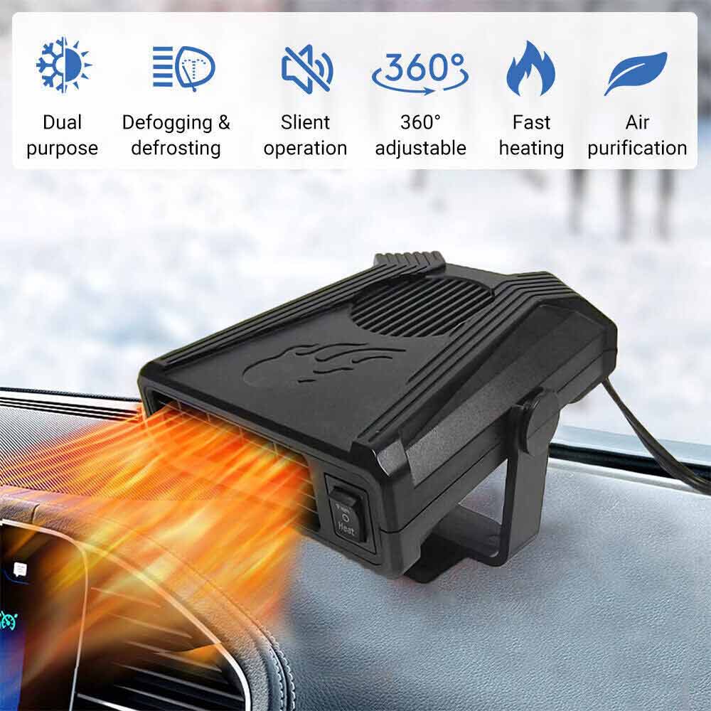 Portable 300W Electric Car Heater 12V DC Cooling Fan Defogger Defroster Demister