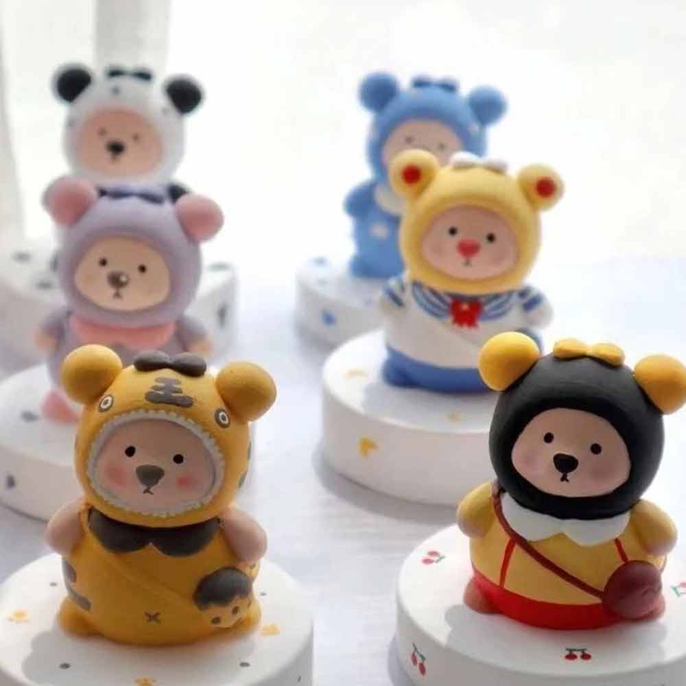 10 Mini Plaster Bears – Paint Your Own DIY Decorations, Craft Kit for All Ages