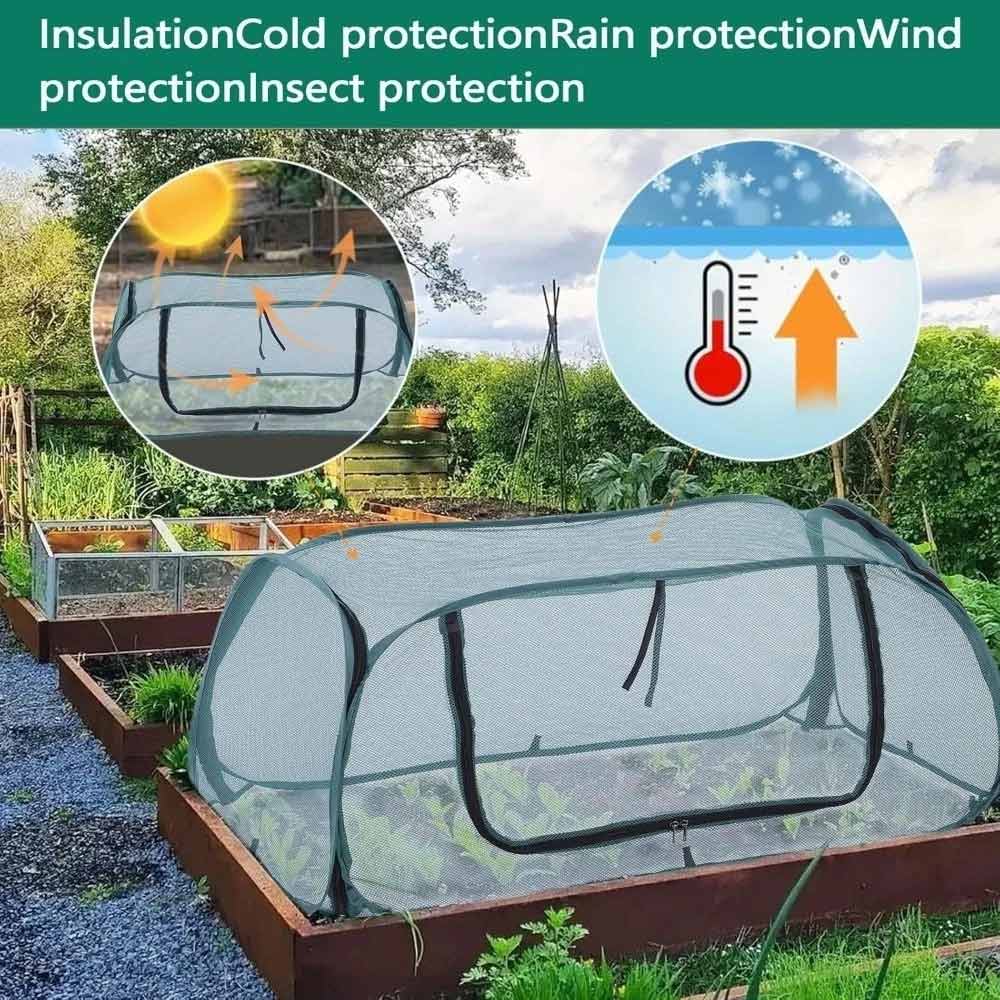 Garden Mesh Plant Cover – Pop-Up Raised Bed Row Cover with Storage Bag