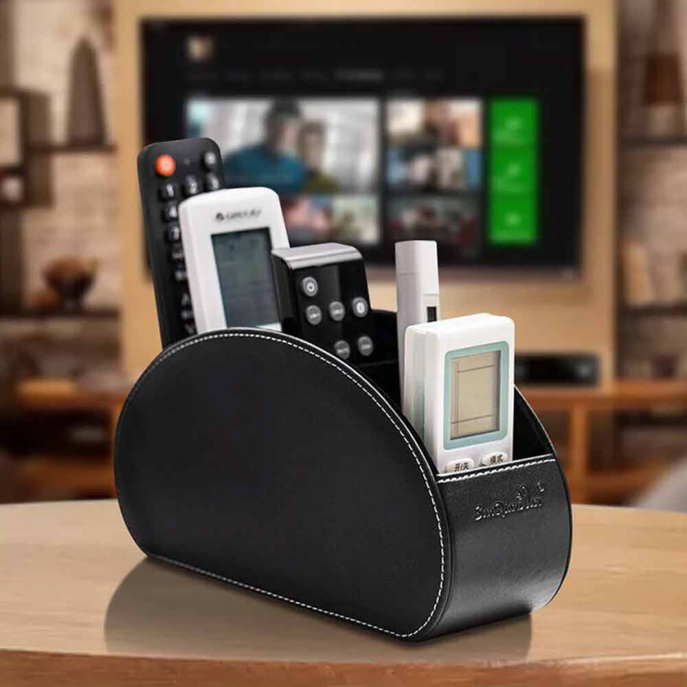 TV Remote Control Holder Table Storage Box 5 Grid Desktop Tidy Organizer Case
