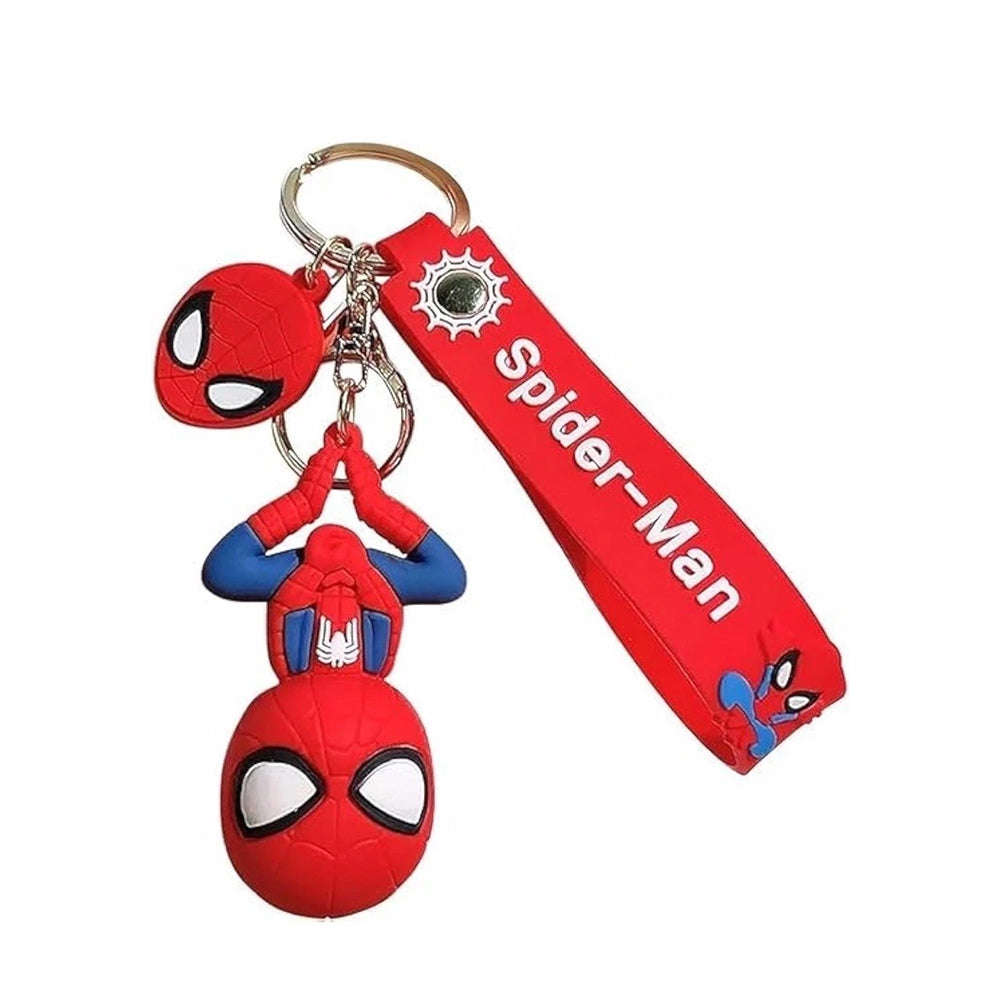 Spider-Man Cartoon Keychain – 3D Figure Keyring, Bag Clip Gift Set for Fans