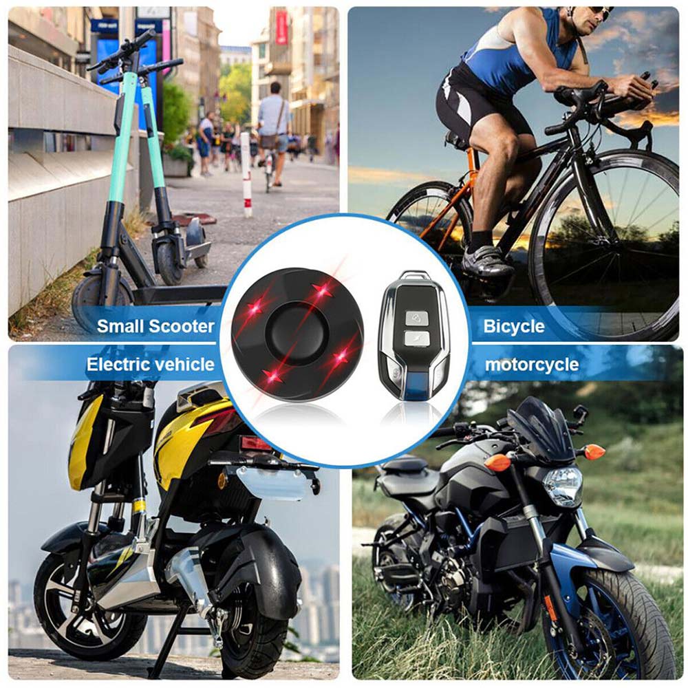 USB Rechargeable Wireless Anti-Theft Motorcycle Bike Security Alarm Remote