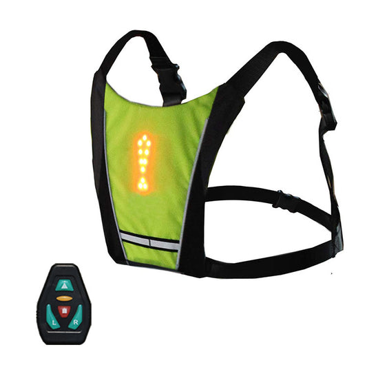 Wireless LED Signal Light Reflective Vest Backpack Remote Control Safety