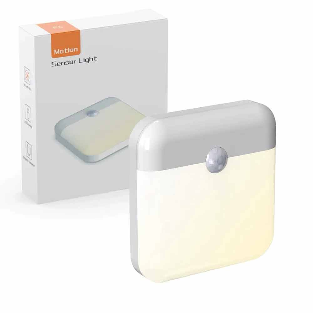 Motion Sensor Night Light – USB Rechargeable PIR Bi-Colour Lamp for Bathroom, Magnetic