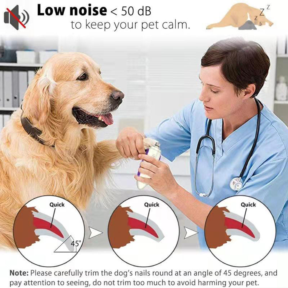 Rechargeable Pet Nail Grinder – Safe & Portable Dog Cat Claw Trimmer