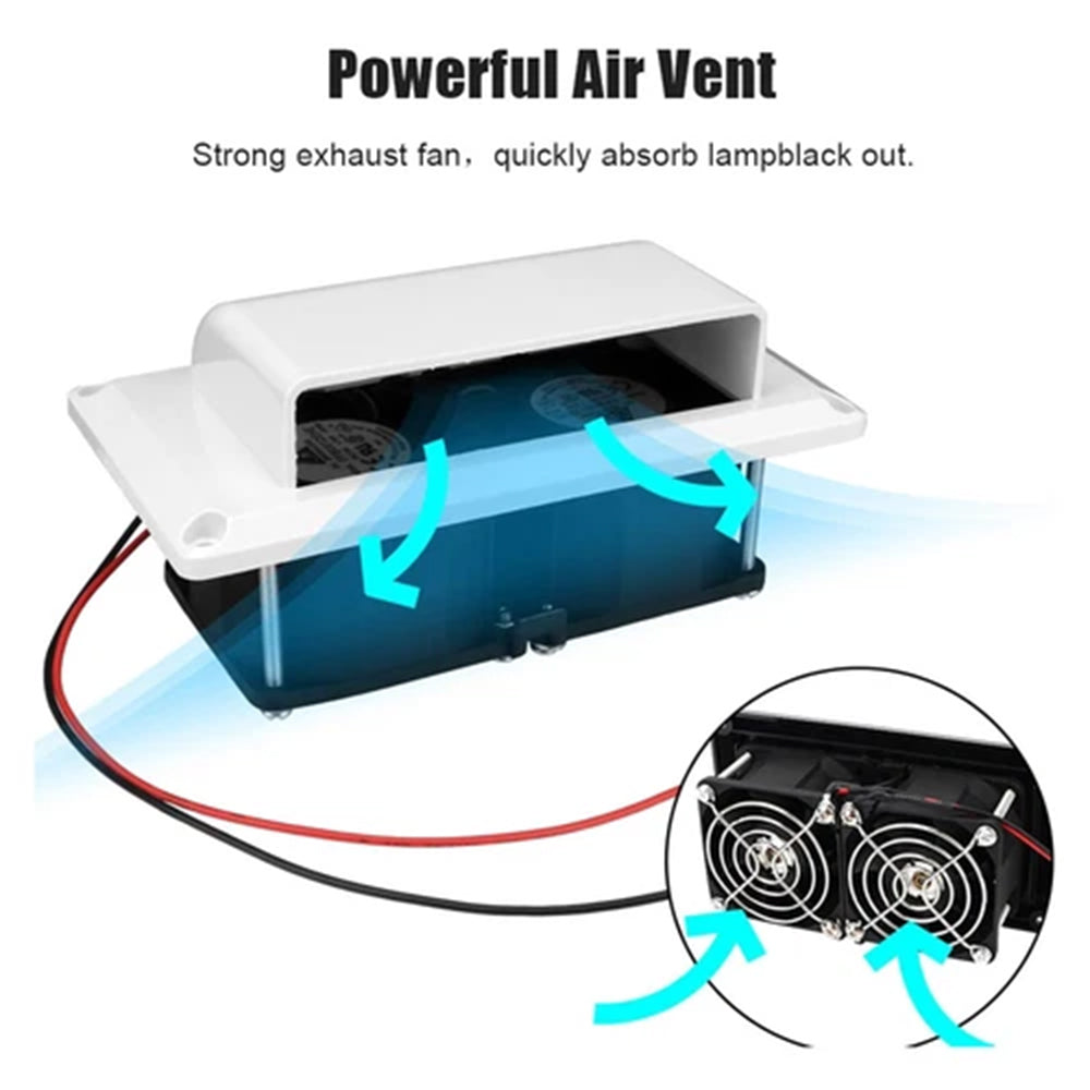 12V RV Side Air Vent – Low Noise Ventilator Exhaust Fan for Caravan & Trailer