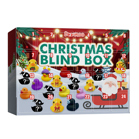 Christmas Advent Calendar 24 Days Countdown Box Float Squeaky Sound Duck Toy