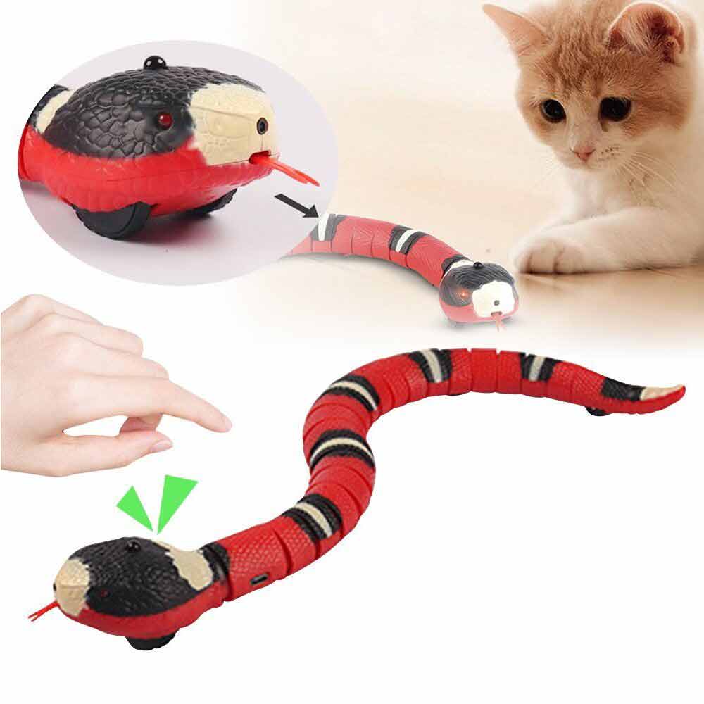 Smart Sensing Snake Toys Pet Cat Toy Cats USB Charging Electron Interactive Toy