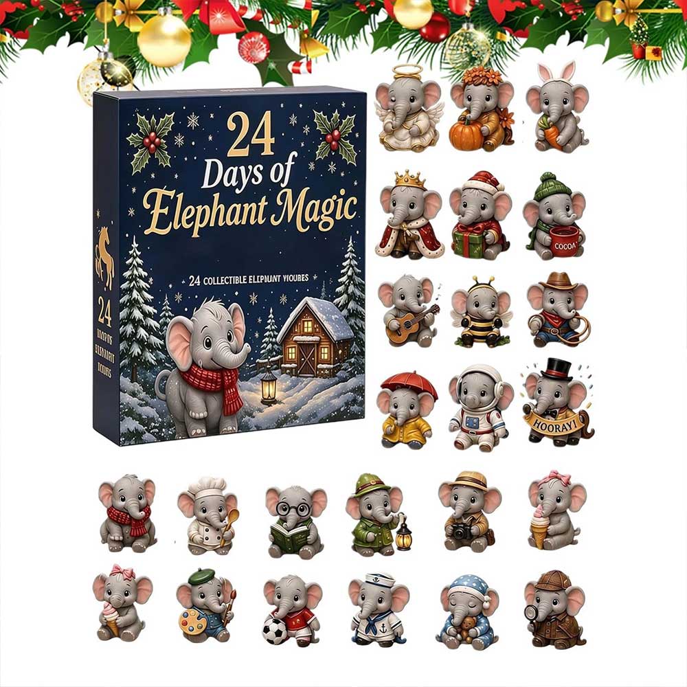 2D Acrylic Elephant Advent Calendar – 24 Days Christmas Countdown Pendants