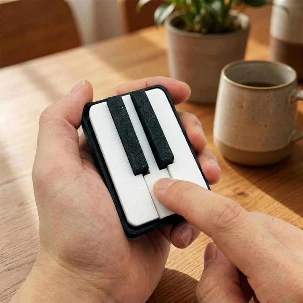 Piano Stress Clicker Keychain – 3D Printed Novelty Keyboard Fidget Toy