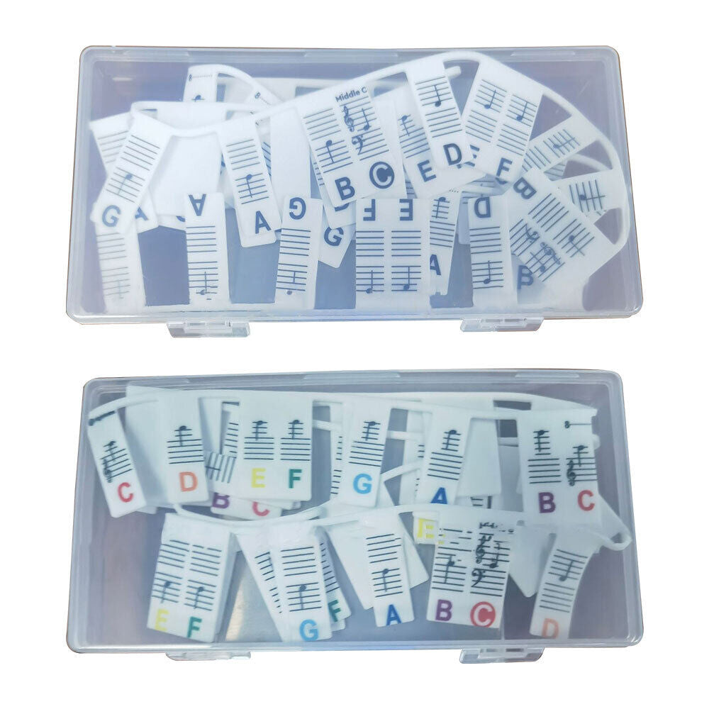 Removable Piano Keyboard Note Labels Reusable Silicone Piano Stickers for 88Keys