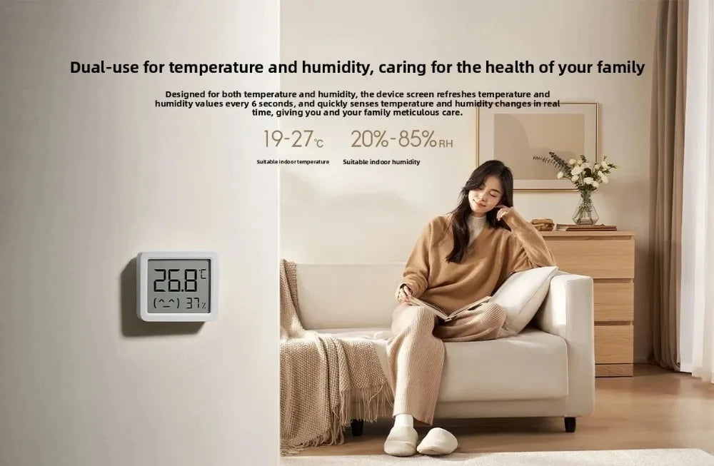 Xiaomi Mijia Bluetooth Temperature Hygrometer – Smart LCD Clock Monitor for Indoor