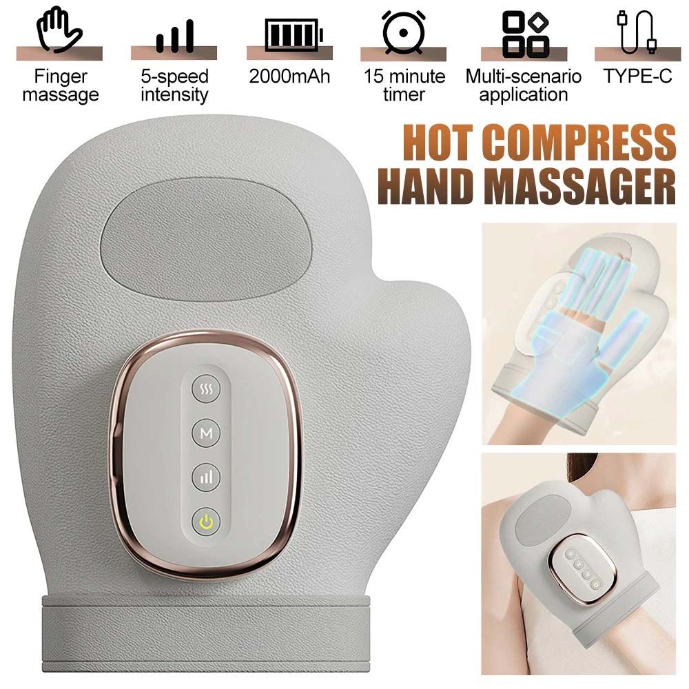 Cordless Hand Massager with Heat & Compression - for Arthritis & Carpal Tunnel