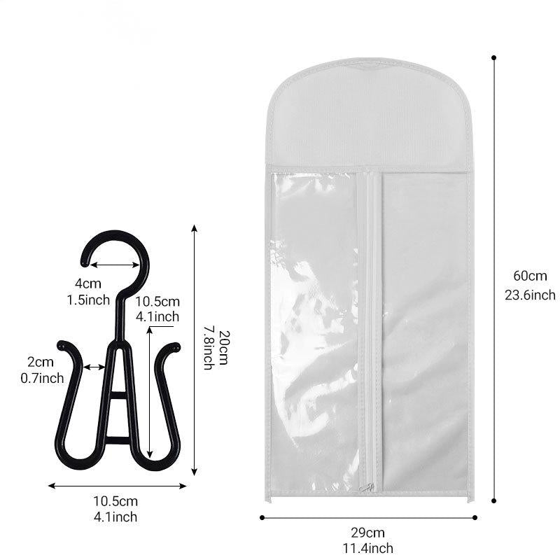 Hair Extension Storage Bag - Dust Proof Wig Hanging Bag with Hanger