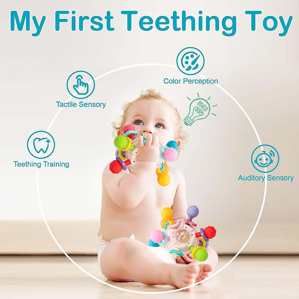 Kids Rattles Handbells Frog Hand Catch Ball Newborn Baby Toys Education Toys