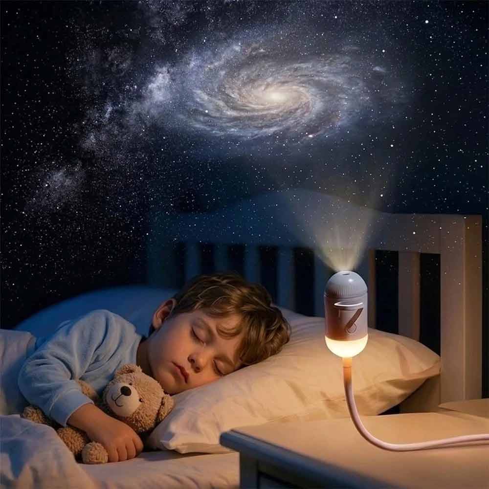 Galaxy Projector Night Light – USB Lamp with 3 Films 15 Pictures, 360° Rotation