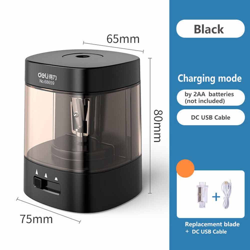 USB Battery Electric Automatic Adjustable Pencil Sharpener 2 Spare Blade