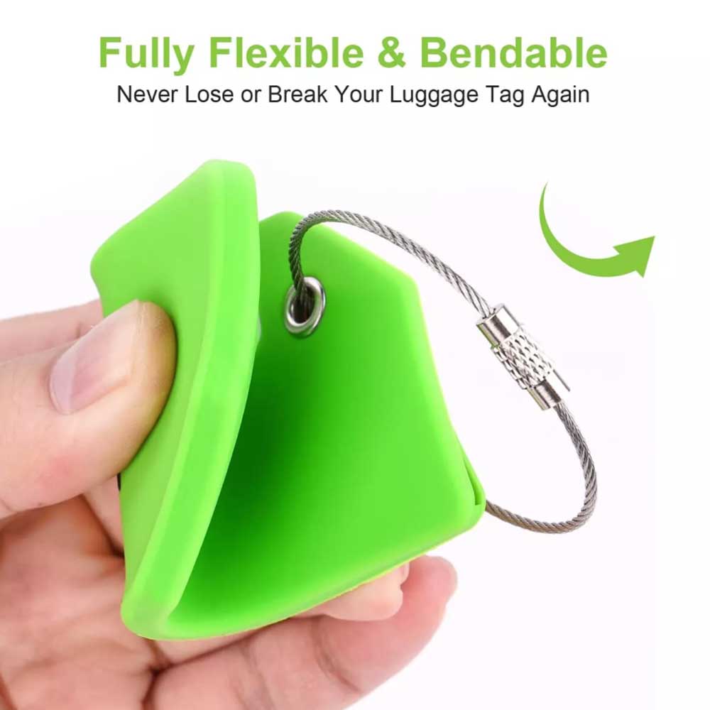 5pcs Luggage Tag Silicone Travel Baggage Suitcase Identity Address Name Label