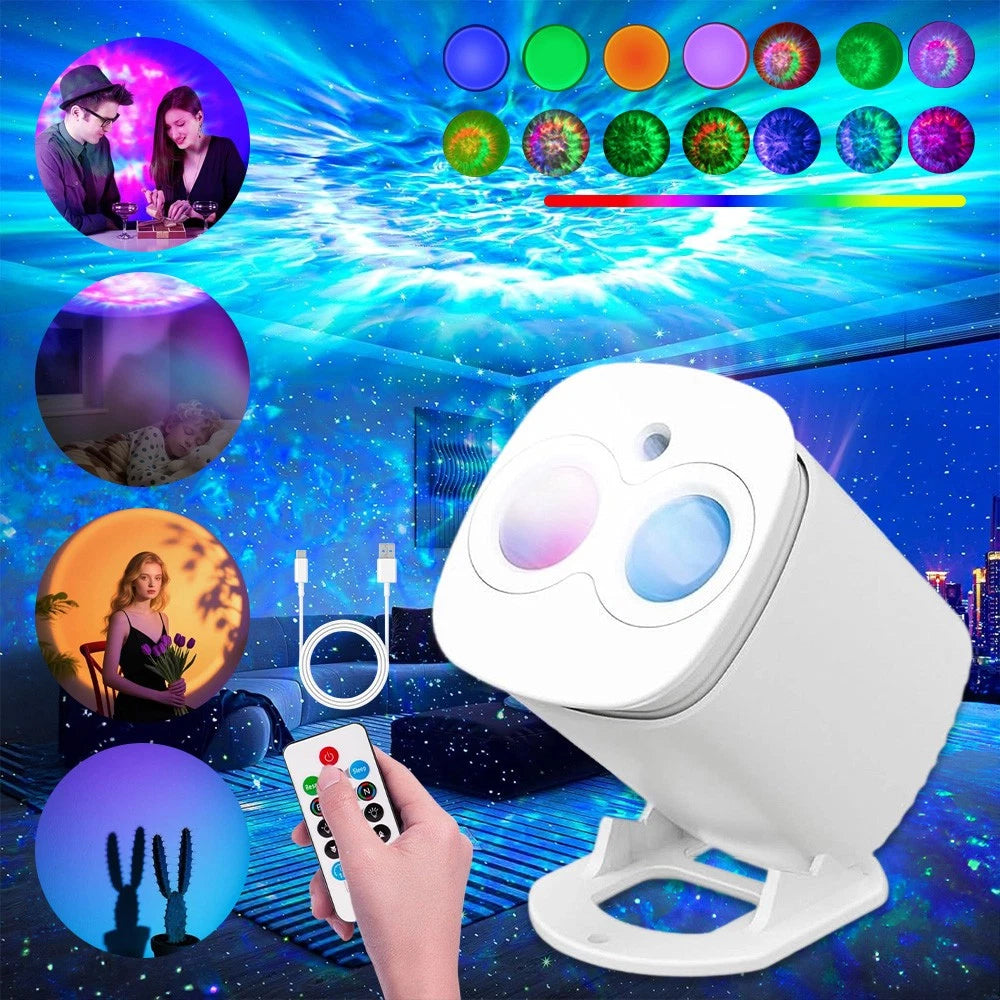 Smart Nebula Galaxy Projector Starry Lamp - Remote Control Night Light for Ceiling/Wall