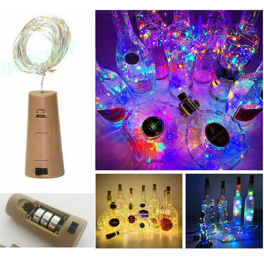 10-Pack LED Fairy Bottle Lights Copper Wire String Lights with Cork Stoppers for Wine Bottle & DIY Decor