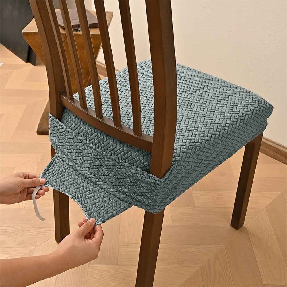 Dining Chair Slipcover – Stretch Jacquard Washable Removable Seat Cover