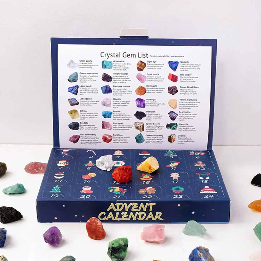 Crystal Advent Calendar 2026 – 24 Mock Gemstone & Mineral Christmas Countdown