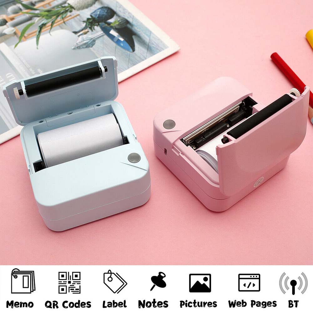 Mini Pocket Printer Bluetooth Wireless Thermal Printer Printing Paper Inkless