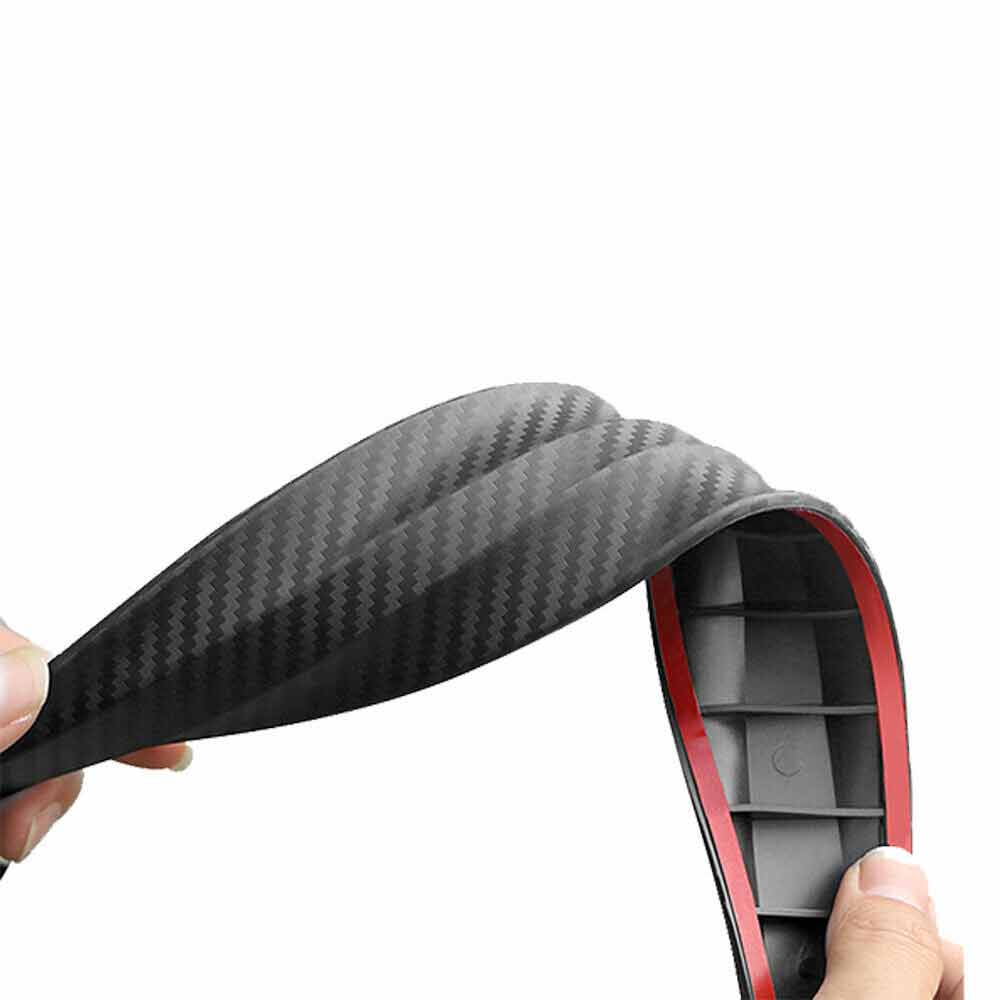 2PCS Unique Black Strip Bumper Corner Protector Guard Car Carbon Fiber Anti-rub