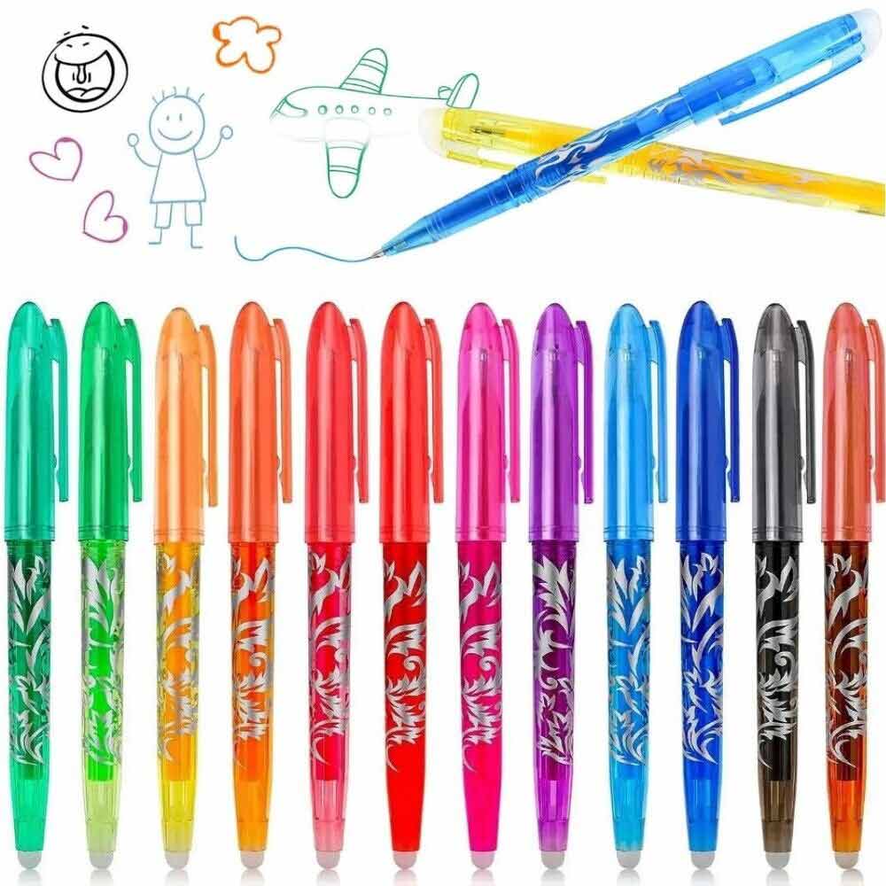 12 Colors Erasable Gel Pens 0.7mm Ink Pens For Drawing Taking Notes Handwriting