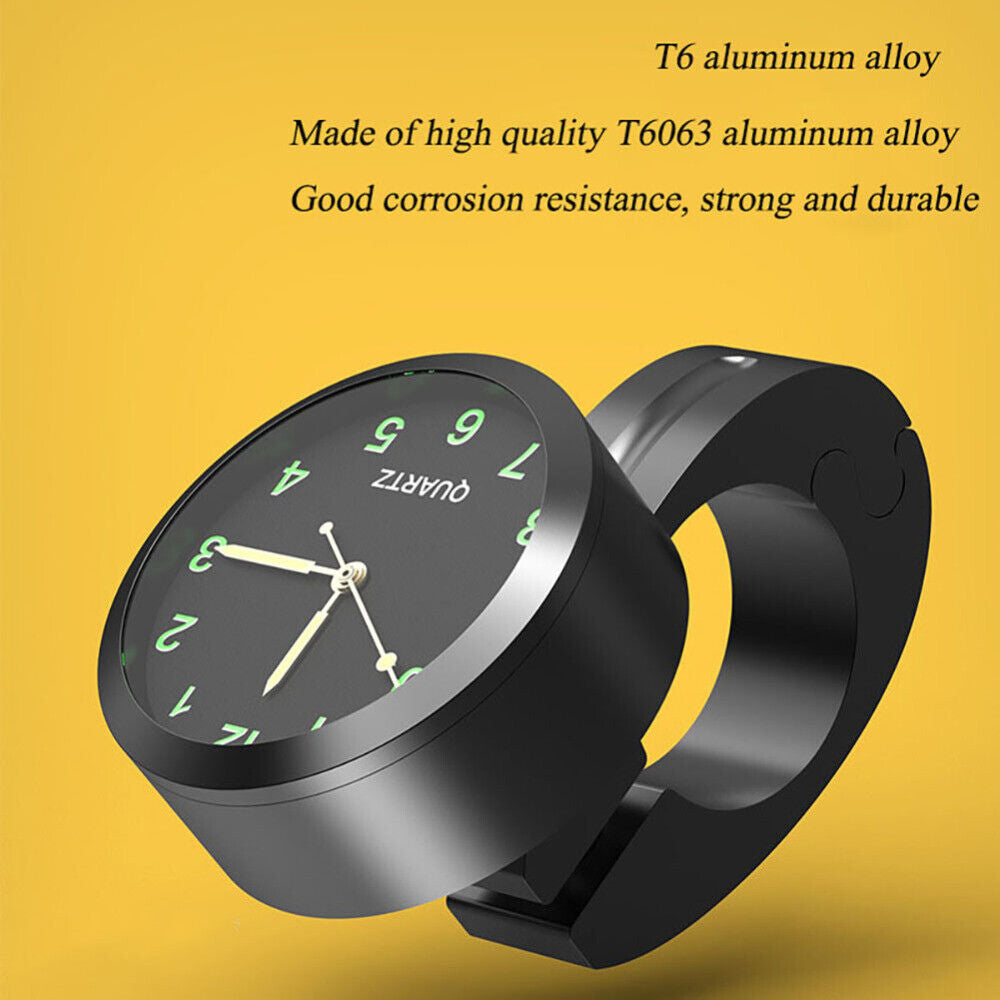 Motorcycle Clock Watch Glow In the Dark Bicycle Bike Handlebar Mount Waterproof