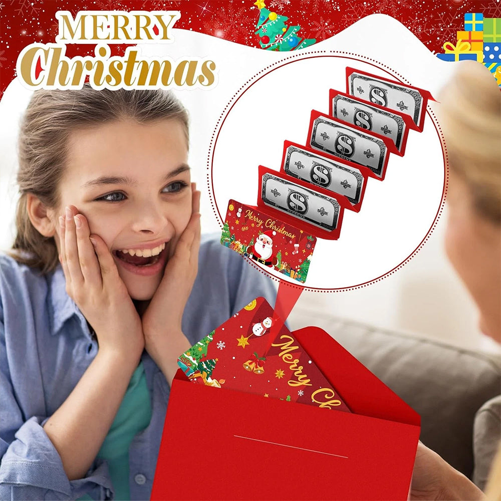 6-Pack Christmas Money Envelopes - Santa Design, 10-Slot Cash & Card Holder