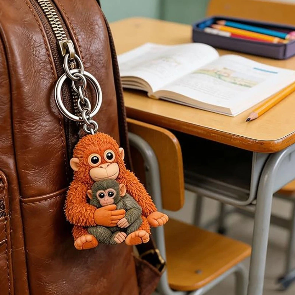 The Monkey Keychain - 3D Printed Holding Plush Toy Hanging Keychain