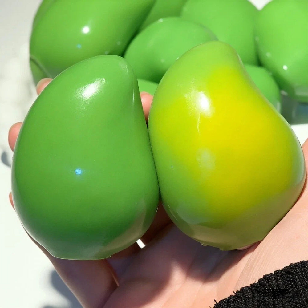 2PCS Squishy Mango Fidget Toy – Color Changing Stress Ball, Handmade ASMR Sensory Gift