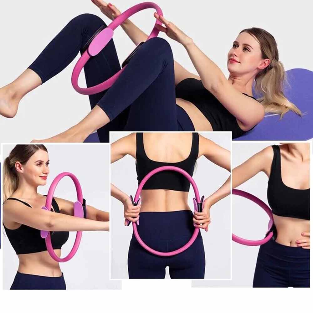 Pilates Ring Exercise Resistance Yoga Gym Rings Fitness Magic Circle Foam Grip