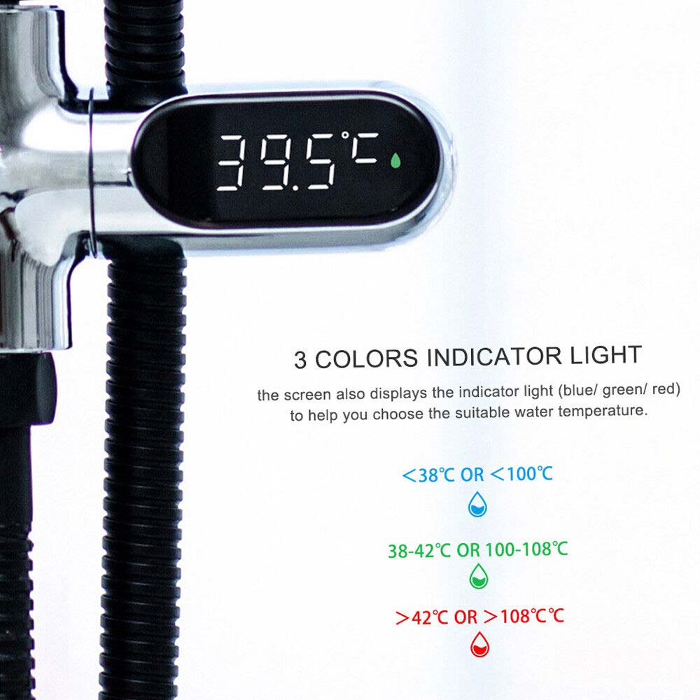 Digital Shower Thermometer Kitchen Bath Water ℃/℉ Selection Temperature Monitor